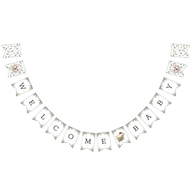 Bandeirinha Chá de fraldas verde maltês Puppy Bunting Flags (Todos)