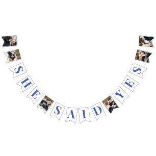 Bandeirinha Chá de panela Azul de Fotos Elegante