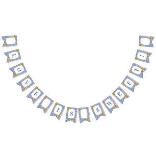 Bandeirinha Chá de panela Impressão Azul de Laranjas Cítric