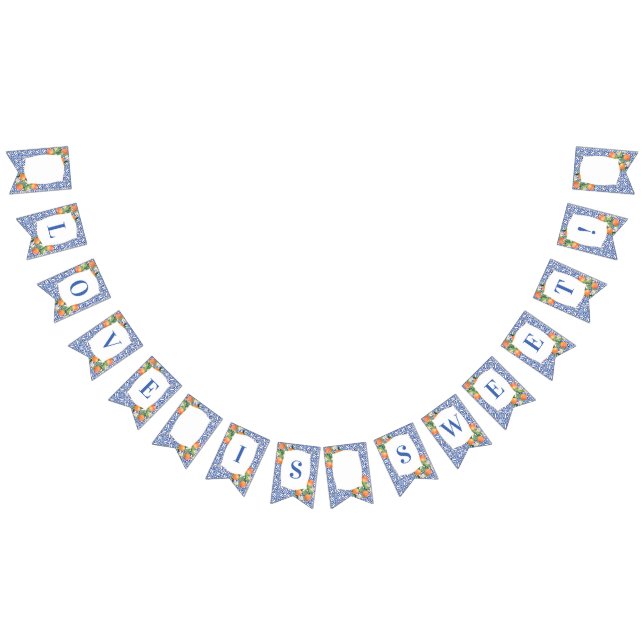 Bandeirinha Chá de panela Impressão Branco Azul Laranja Citrus (Todos)