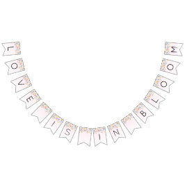 Bandeirinha Chá de panela rosa embebido elegante