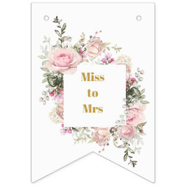 Bandeirinha Chá de panela rosa Roses Miss à Sra.