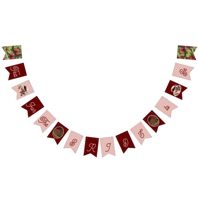 Bandeirinha "Chá para a Banner da Noiva a Ser" Berry (Todos)