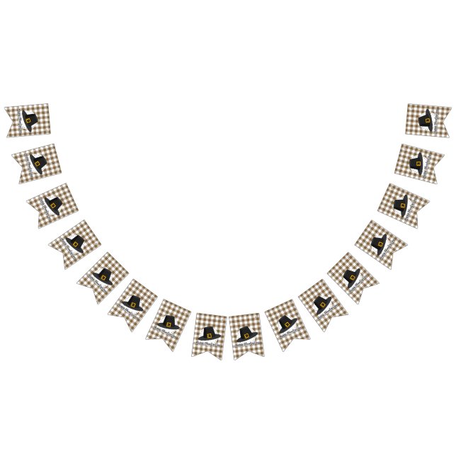 Bandeirinha Chapéu Negro Peregrino na Xadrez Marrom - Ação de  (Todos)