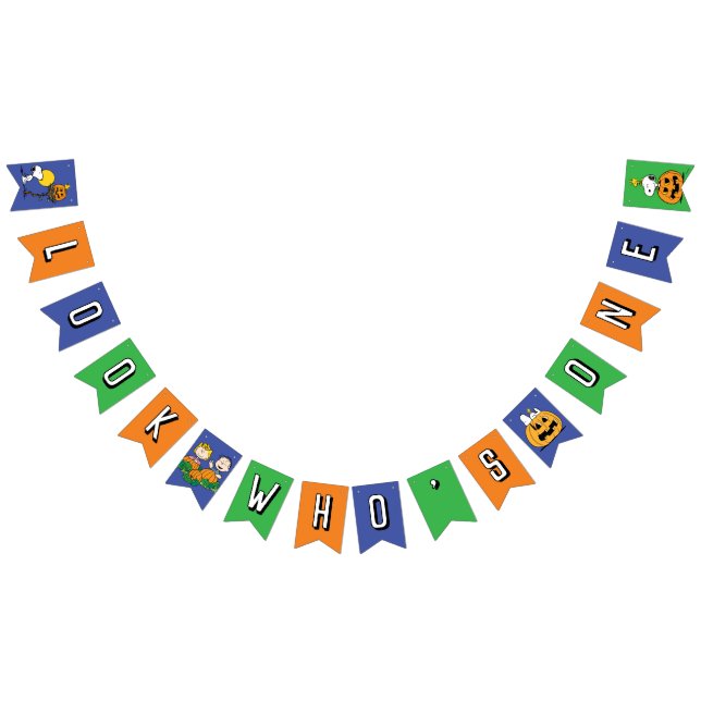 Bandeirinha Charlie Brown e Gang Pumpkin Primeiro Aniversário (Todos)