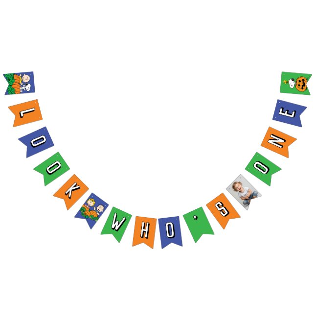 Bandeirinha Charlie Brown e Gang Pumpkin Primeiro Aniversário (Todos)