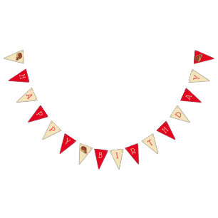 Bandeirinha Chicago Deep Dish Pizza Party Feliz Aniversário