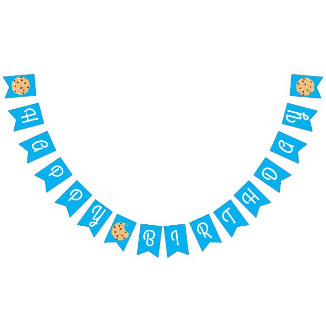 Bandeirinha Chip Cookies primeiro aniversario Festa Azul (Todos)