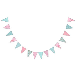 Bandeirinha Chique Bunting. (Rosa e Azul)