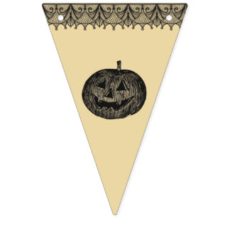 Bandeirinha Chique Vintage Procure faixa de Bunting Halloween