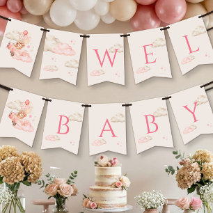 Bandeirinha Chuva de Amor Festa de Bebê Menina 