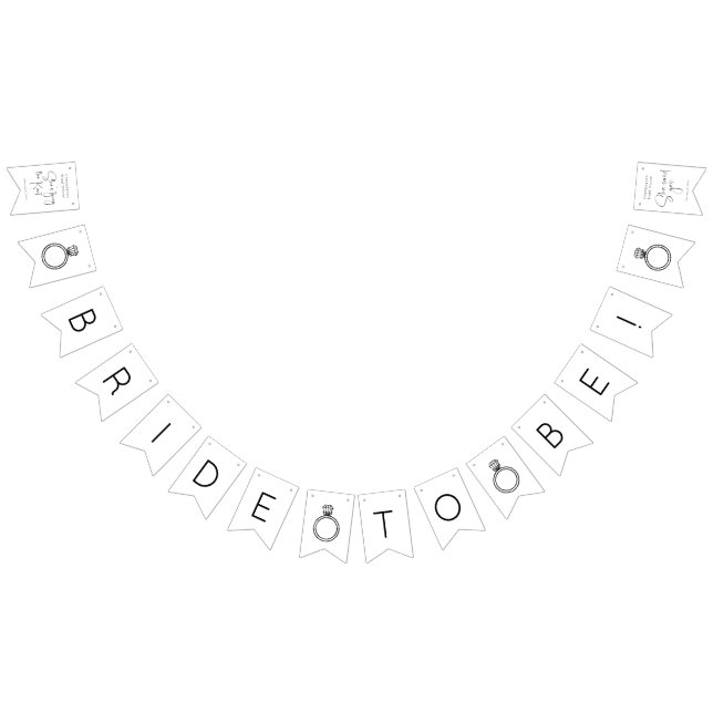 Bandeirinha Chuva de Noiva com Rótulo Moderno (Todos)