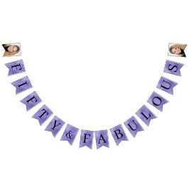 Bandeirinha Cinquenta & Fabuloso Roteiro Roxo Aniversário de 5