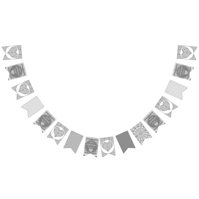 Bandeirinha Cinza de rendas cerâmicas (Todos)