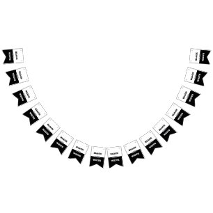 Bandeirinha Cinza Preta Texto Branco E Design de Cores Sólidas