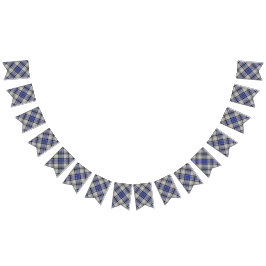 Bandeirinha Clã Tartan branco & azul de Hannay