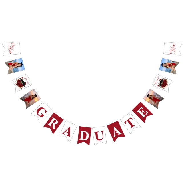 Bandeirinha Class of 2026 Graduation Banner in Red and White  (Todos)