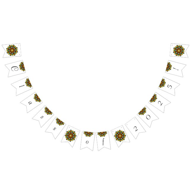 Bandeirinha Classe de 2025! Mandala em amarelo e em tom (Todos)