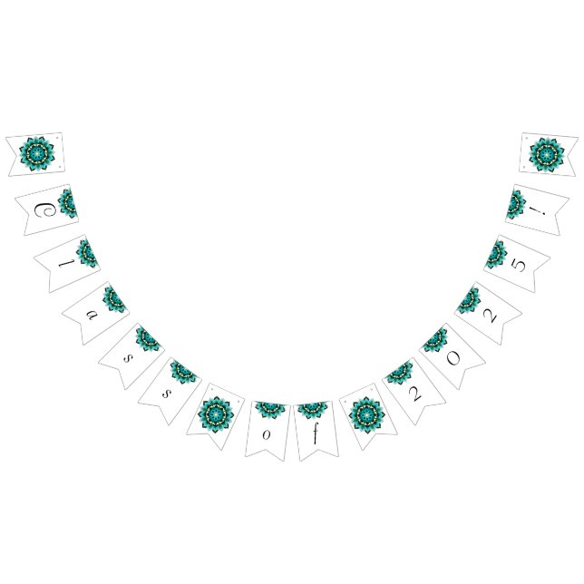 Bandeirinha Classe de 2025! Mandala em aqua (Todos)