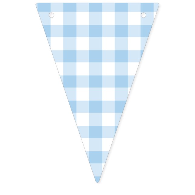 Bandeirinha Clássico Gingham Baby Blue (Primeira Bandeira)