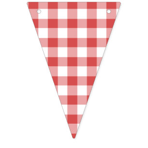 Bandeirinha Clássico Gingham Coral Red