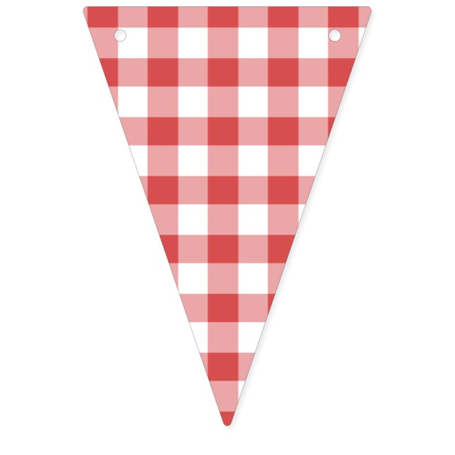 Bandeirinha Clássico Gingham Coral Red (Primeira Bandeira)