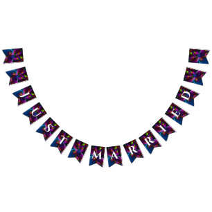 Bandeirinha Clássico Moderno Elegante Padrão Floral #902 Casam