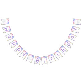 Bandeirinha Cloud Nine Happy Birthday Banner - Aquarela Passad