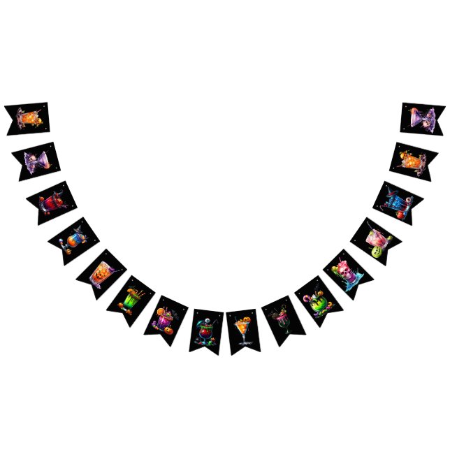 Bandeirinha Cocktail bebe faixa do festival de Halloween (Todos)