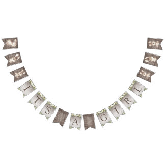 Bandeirinha Coelho Russo Coelho Marrom e Chá de fraldas Branco