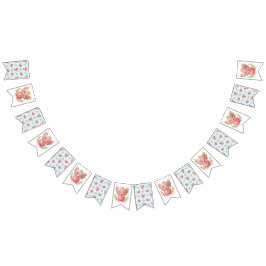 Bandeirinha Coleção de Coração Urso - Azul