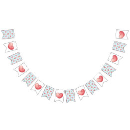 Bandeirinha Coleção de Coração Urso - Azul