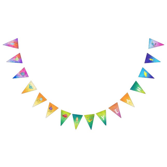 Bandeirinha Colorful Bird Bunting Penant Banner (Todos)
