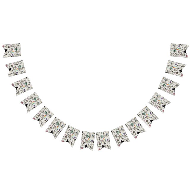 Bandeirinha comemoração da festa de aniversário de cães branco (Todos)