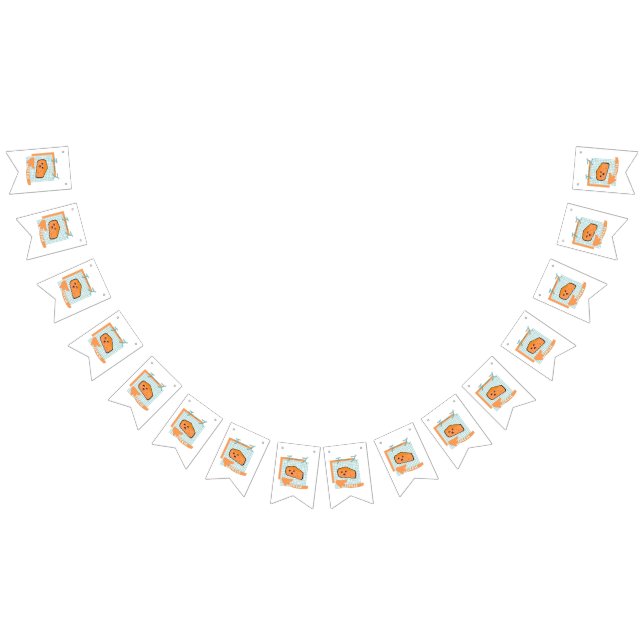 Bandeirinha comida kawaii- queijo giro, laranja, turquesa (Todos)