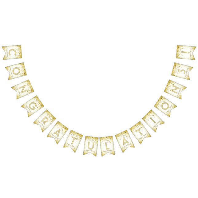 Bandeirinha confetes do ouro do ☆CONGRATULATIONS☆ (Todos)