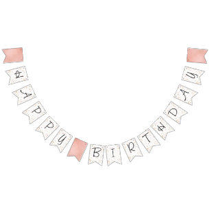Bandeirinha Confetti brilhante Dourado, cor-de-rosa e Rosa