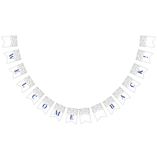 Bandeirinha Confetti Dourado Azul com Banner Tradicional de Bo (Todos)