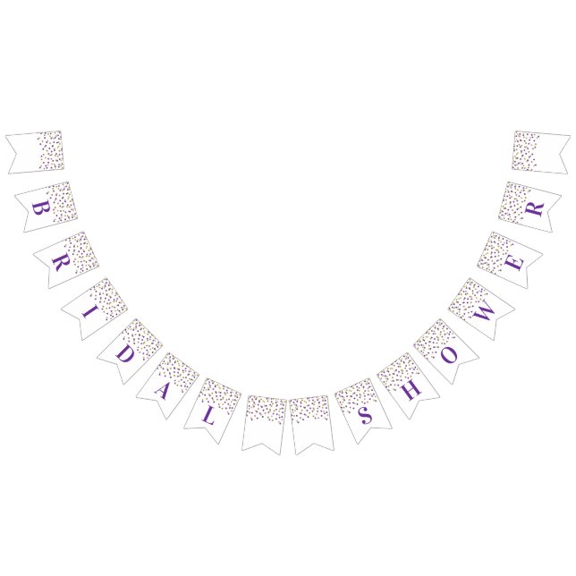 Bandeirinha Confetti Dourado Roxo da Faixa de chá de panela (Todos)