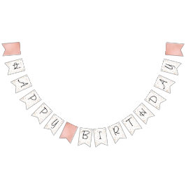 Bandeirinha Confetti Glitter Dourado, Rosa e Rosa