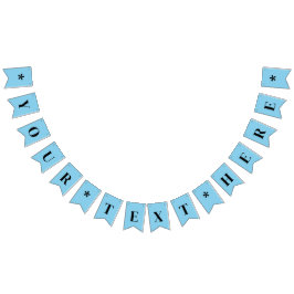 Bandeirinha Cor Sólida Azul Céu Neon | Personalizado