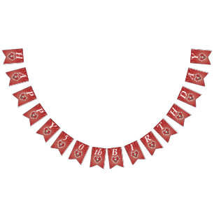 Bandeirinha Coração Vermelho - Osso do Crânio Gótico - Anivers