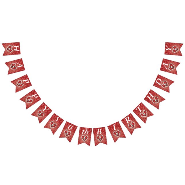 Bandeirinha Coração Vermelho - Osso do Crânio Gótico - Anivers (Todos)