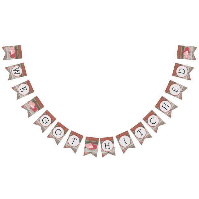 Bandeirinha Corações Rústicos Do Barn Nos Casaram (Todos)