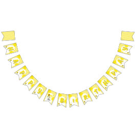 Bandeirinha Cores d'água Girassol com primeiro aniversario de 