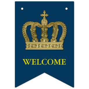 Bandeirinha Coroa real dourada II + seu backgr. & ideias