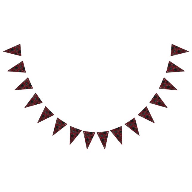 Bandeirinha Couro Rosa Gótico Vermelho e Negro (Todos)