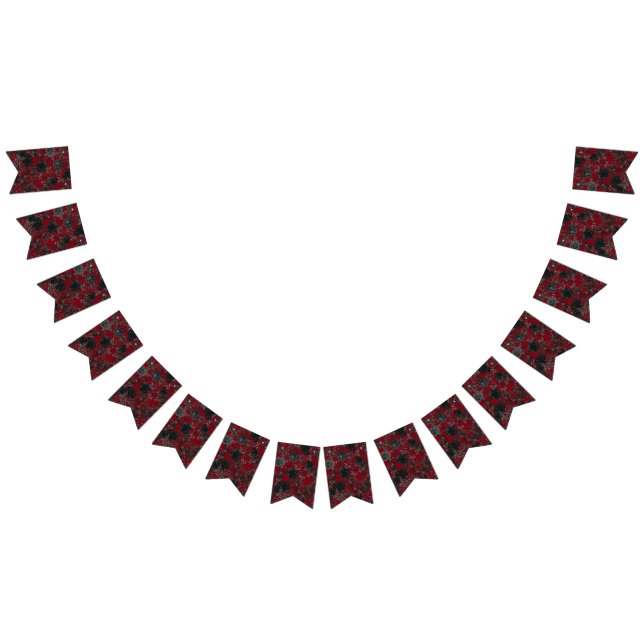 Bandeirinha Couro Rosa Gótico Vermelho e Negro (Todos)