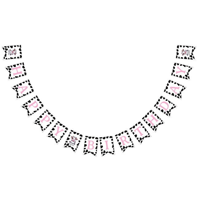 Bandeirinha Cow Theme First Birthday (Todos)