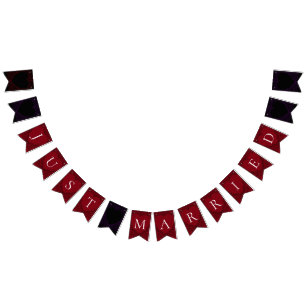 Bandeirinha Cozedura de Casamento Gótico de Coração Vermelh